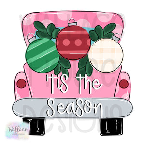 Tis The Season Ornaments Truck Bed Printable Template