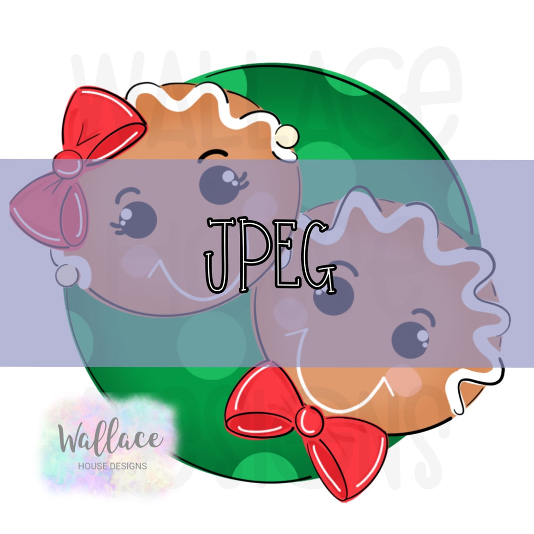 Mr. and Mrs. Gingerbread Round JPEG