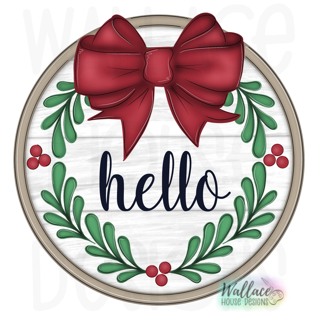 Topped With A Bow Winter Wreath Printable Template