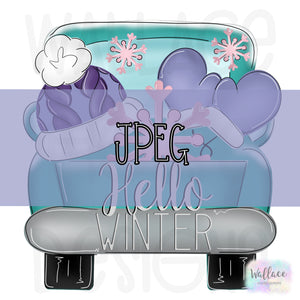 Hello Winter Truck JPEG