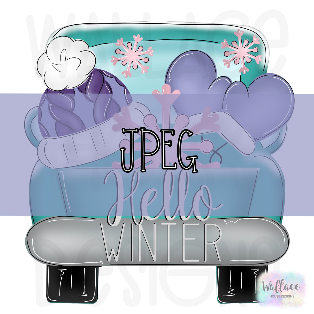 Hello Winter Truck JPEG