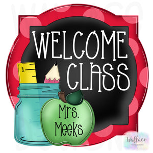 Welcome Class Teacher Quatrefoil Frame Printable Template