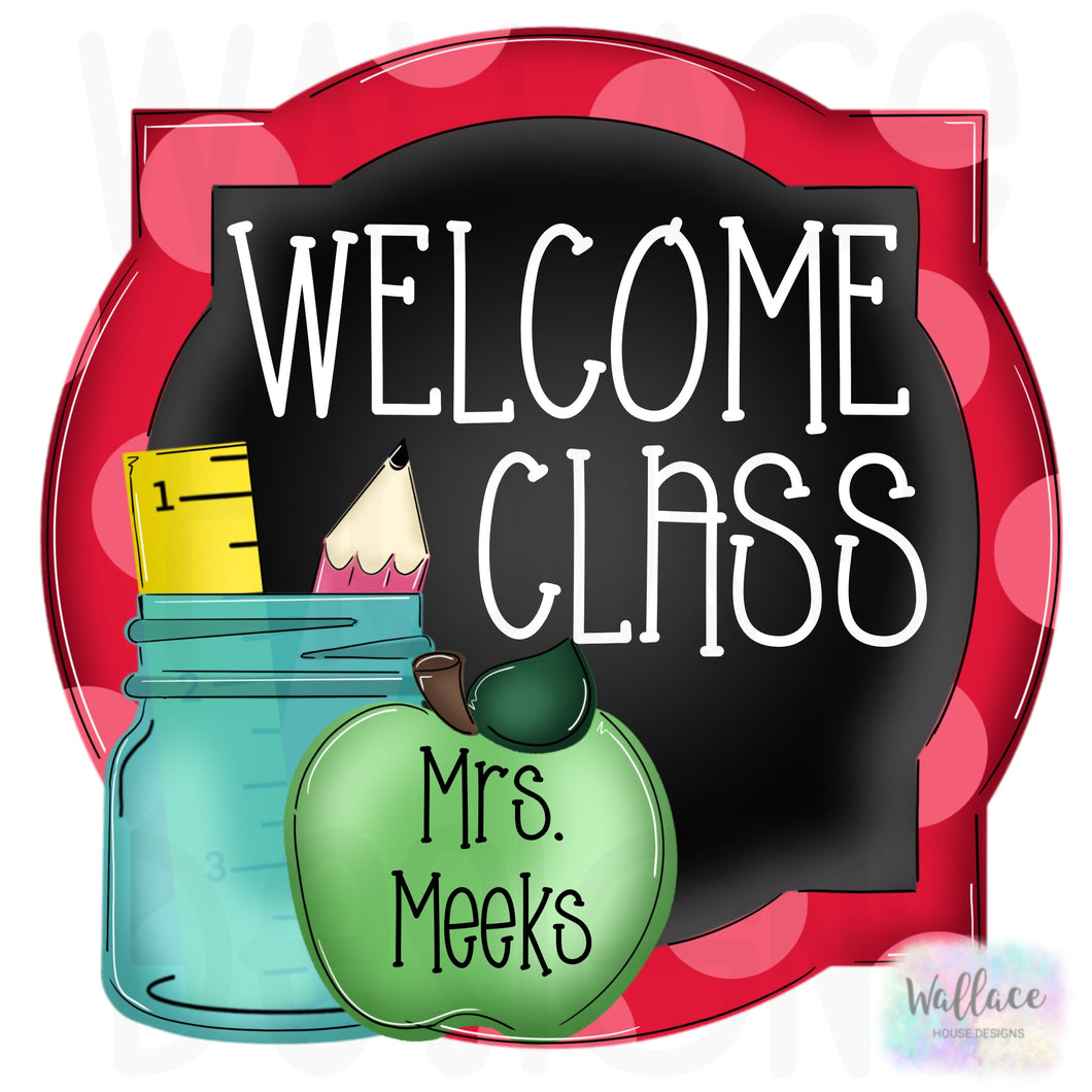 Welcome Class Teacher Quatrefoil Frame Printable Template