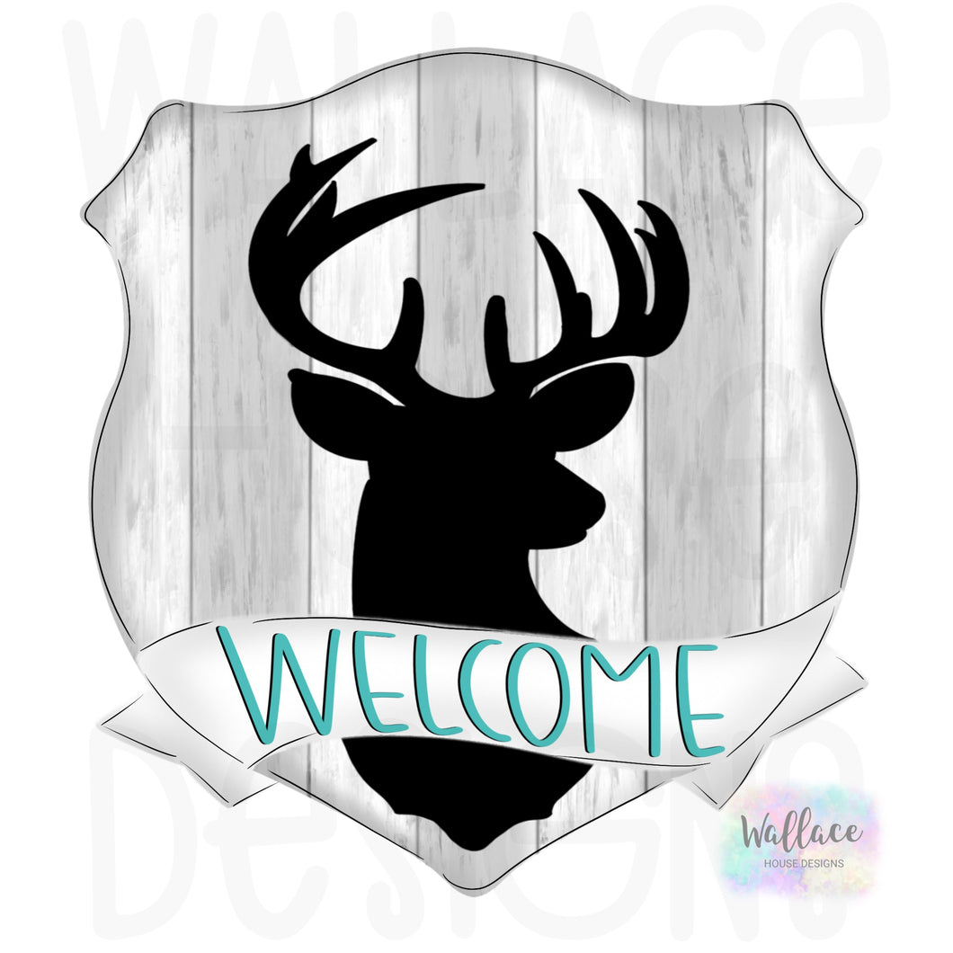 Welcome Deer Mount Banner Printable Template