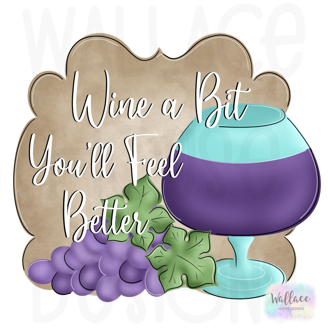Wine About It Wine Glass Frame Printable Template