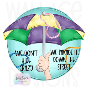 Mardi Gras Umbrella Printable Template