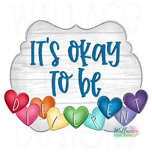 Okay to be Different Heart Frame Printable Template