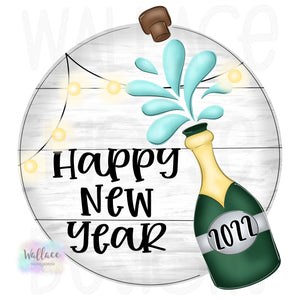 Happy New Year Champagne Bottle JPEG