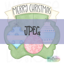 Load image into Gallery viewer, Retro Merry Christmas Ornaments Banner JPEG
