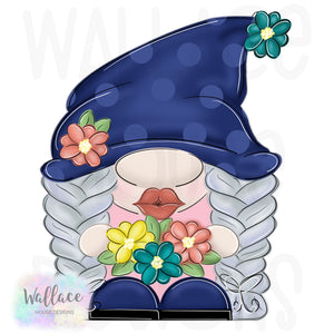 Spring Floral Girl Gnome Printable Template