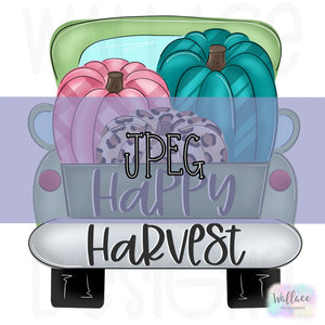 Happy Harvest Pumpkin Trio Truck Bed JPEG