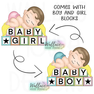 Baby Boy/Girl Toy Blocks Printable Template
