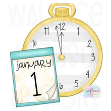 Load image into Gallery viewer, New Years Clock JPEG
