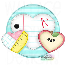 Load image into Gallery viewer, Back to School Heart Trio Round JPEG
