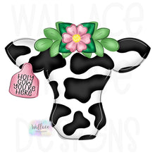 Load image into Gallery viewer, Floral Cow Head JPEG
