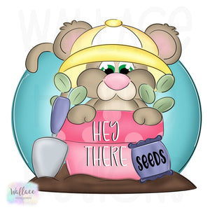Hey There Mouse Flower Pot Friend Printable Template