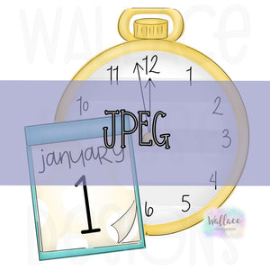 New Years Clock JPEG