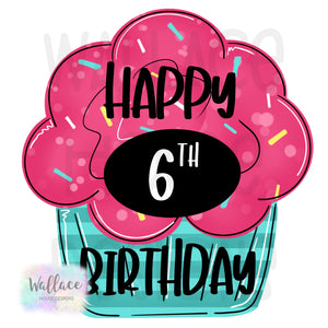 Happy Birthday Chalkboard Cupcake Printable Template