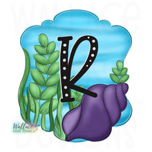 Load image into Gallery viewer, Under the Sea Shell Monogram Frame JPEG
