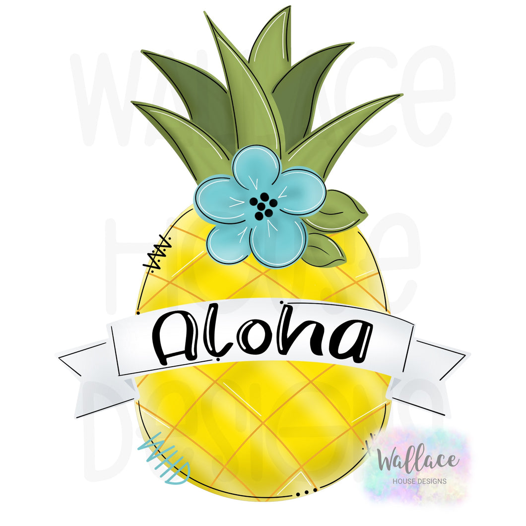 Aloha Floral Pineapple Printable Template