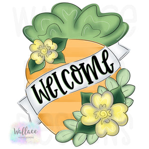 Welcome Easter Carrot Banner Printable Template