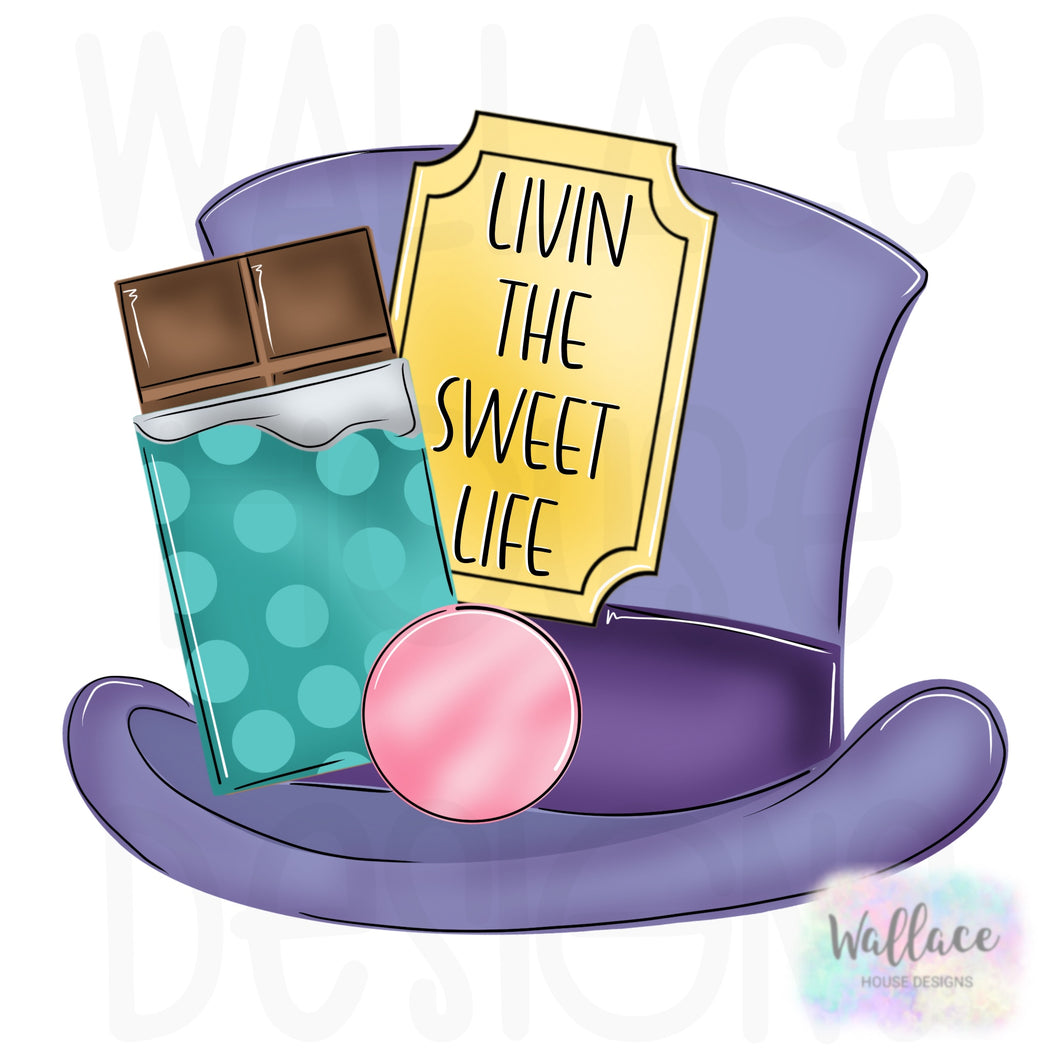 Livin the Sweet Life Top Hat Printable Template