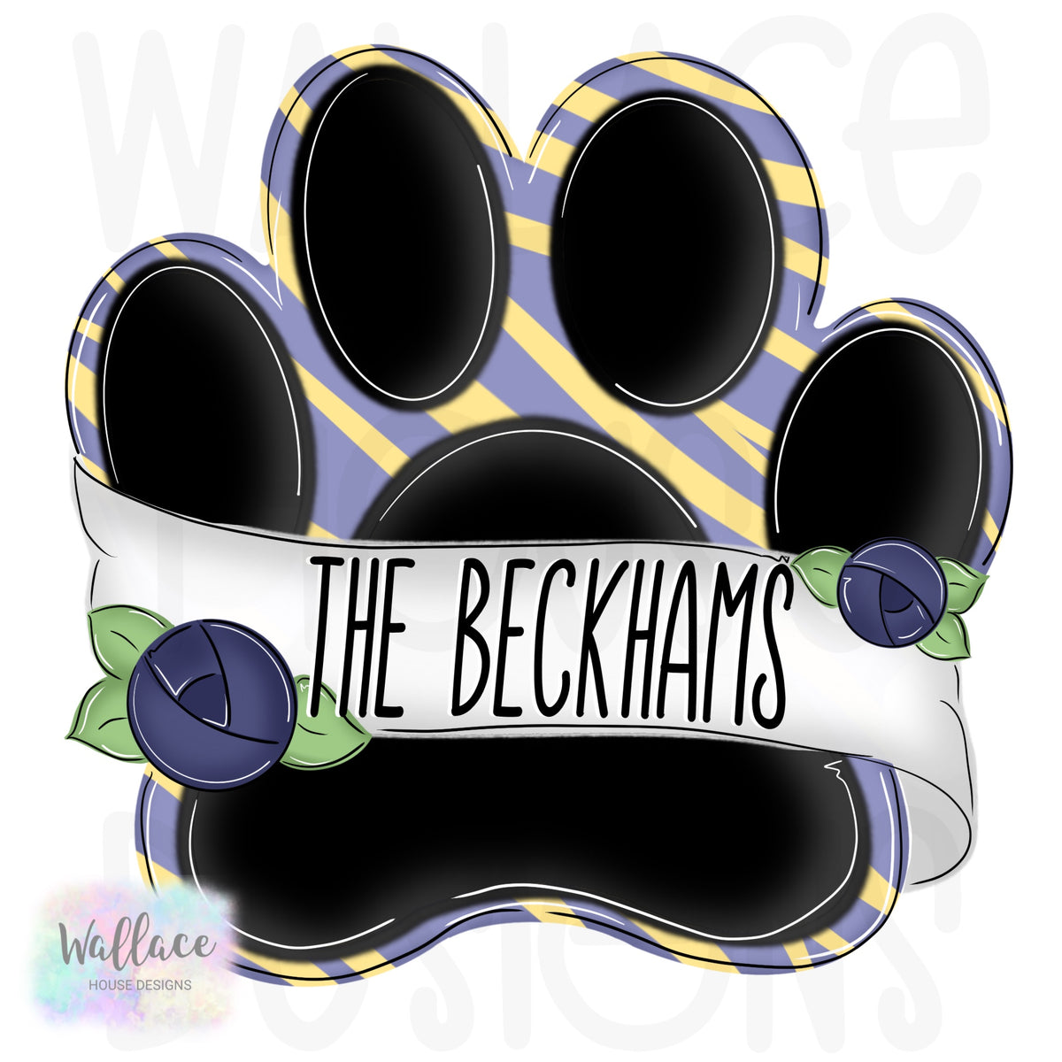 Floral Paw Print Banner Printable Template – wallacehousedesigns Floral Paw Print Banner Printable Template – wallacehousedesigns