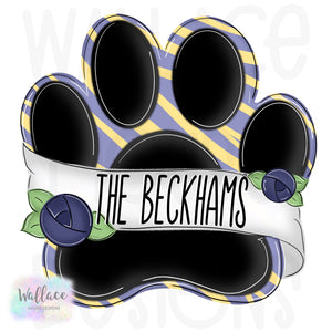 Floral Paw Print Banner Printable Template