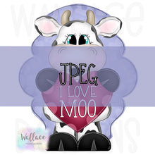 Load image into Gallery viewer, I Love Moo Valentines Cow JPEG
