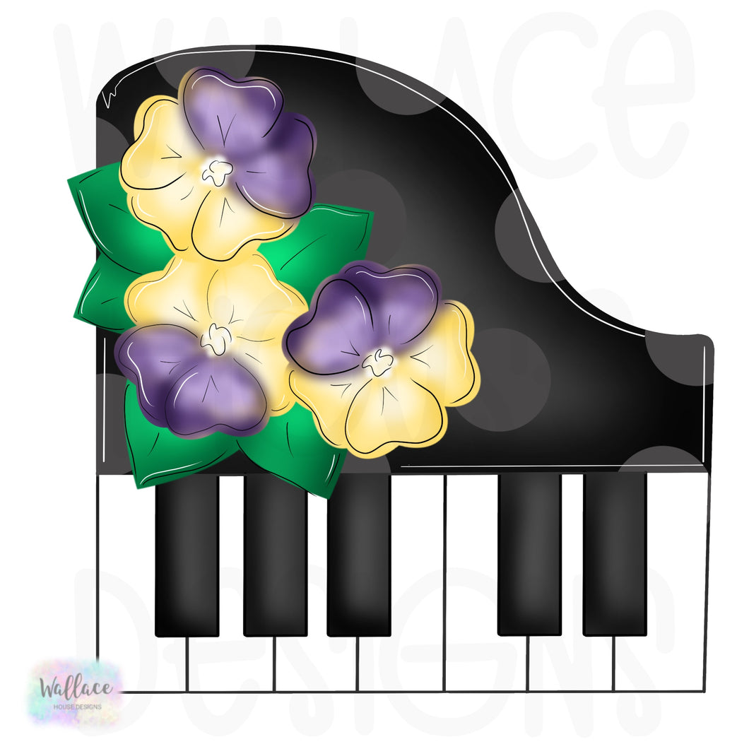 Floral Piano Printable Template