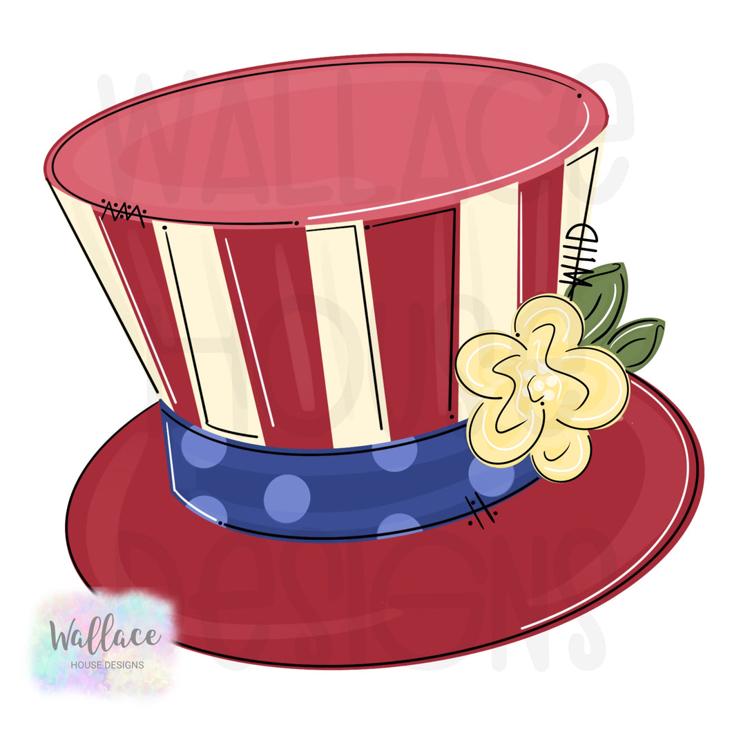 Patriotic Top Hat Printable Template Wallacehousedesigns
