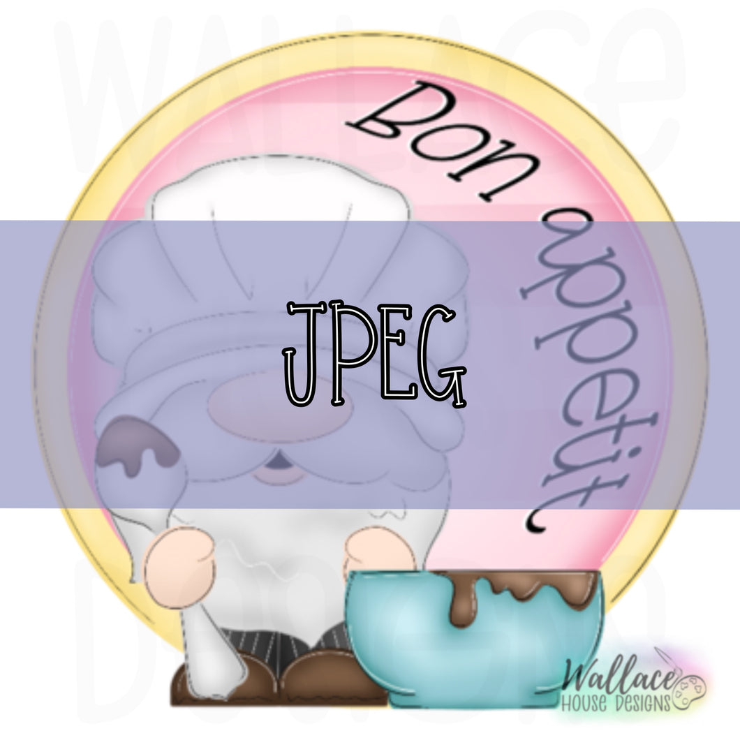 Bon Appetit Gnome Round JPEG