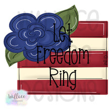 Load image into Gallery viewer, Let Freedom Ring Floral Flag Printable Template

