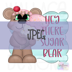 Hey There Sugar Bear Ice Cream Frame JPEG
