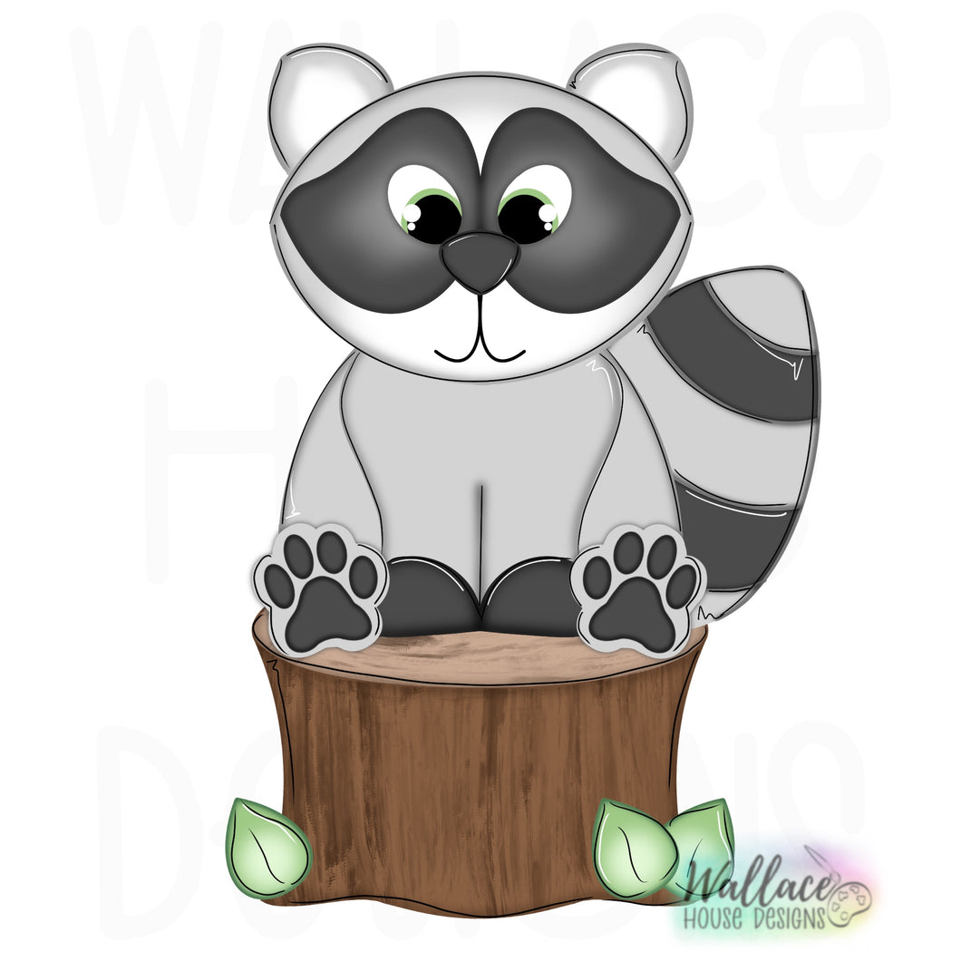 Woodland Raccoon Printable Template