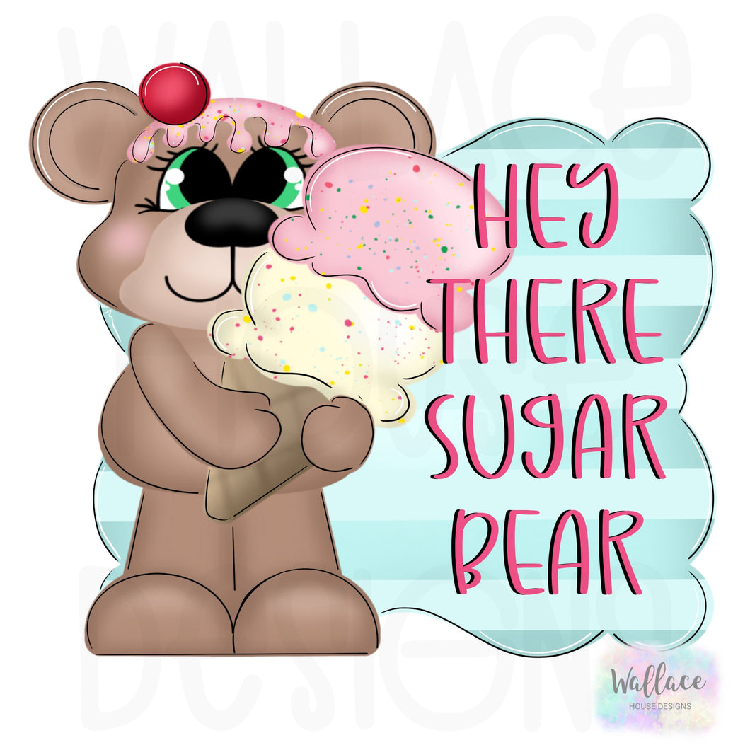 Hey There Sugar Bear Ice Cream Frame Printable Template