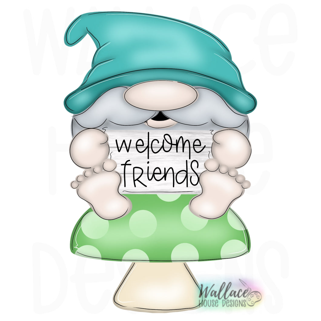 Barefoot Toadstool Gnome Printable Template