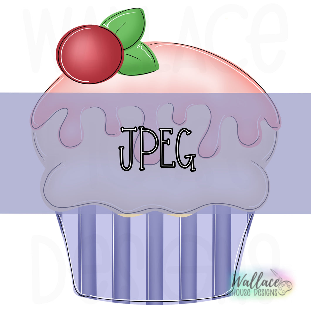 Cherry on Top  Birthday Cupcake JPEG