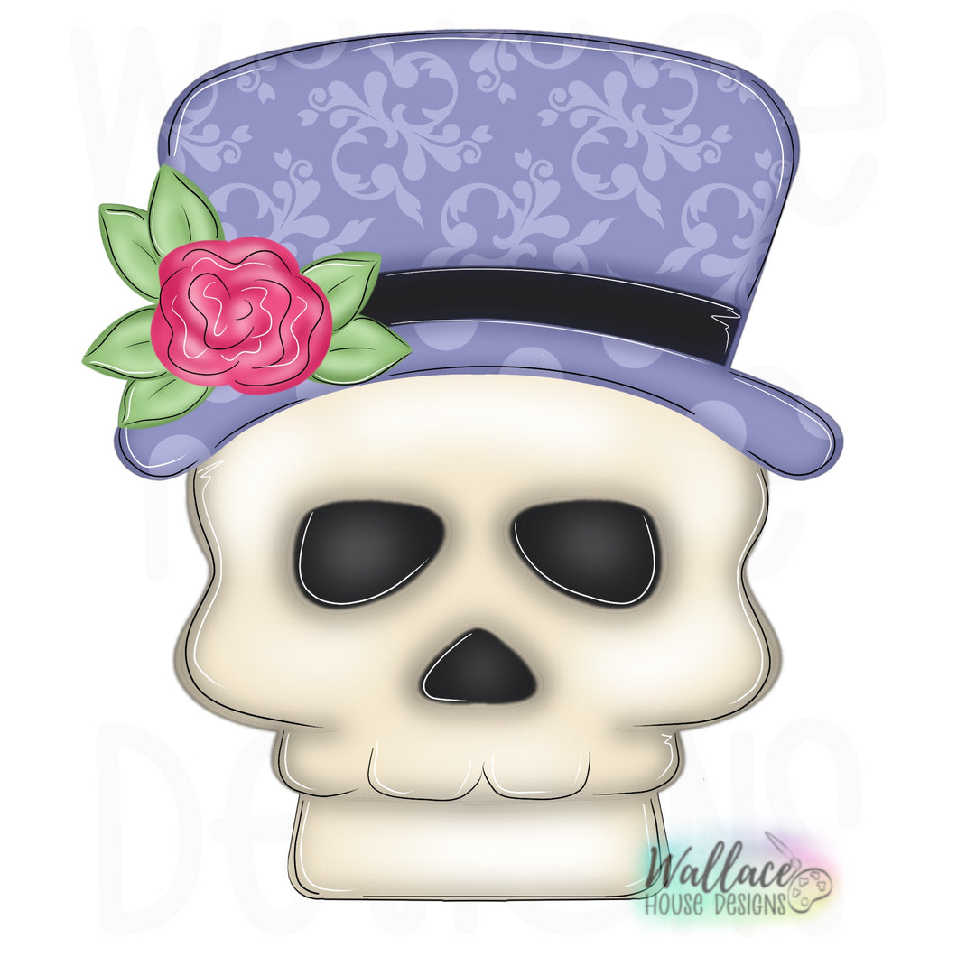 Top Hat Skull Printable Template