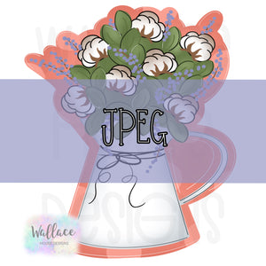 Water Pitcher Cotton Bouquet JPEG