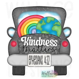 Kindness Matters Rainbow Truck Bed Printable Template