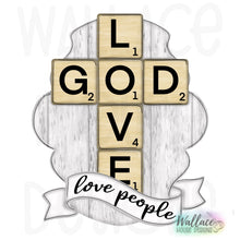 Load image into Gallery viewer, Love God Love People Scrabble Frame JPEG
