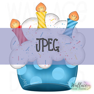 Storybook Birthday Cupcake JPEG