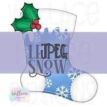 Load image into Gallery viewer, Let it Snow Holly Stocking JPEG
