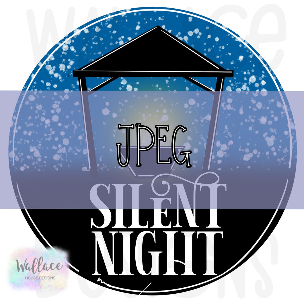 Silent Night Manger Round JPEG