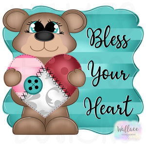 Bless Your Quilted Heart Bear Printable Template