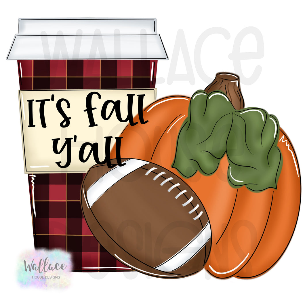 It’s Fall Y’all Pumpkin Latte Football Printable Template