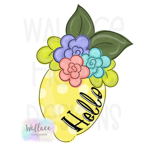 Spring Floral Lemon Printable Template