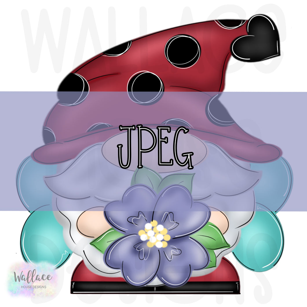 Ladybug Floral Gnome JPEG