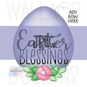 Easter Blessings Floral Egg JPEG